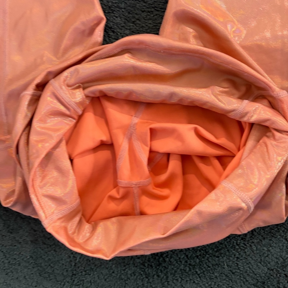 Fabletics Iridescent Peach-Coral High-Waisted Leggings - Picture 11 of 16